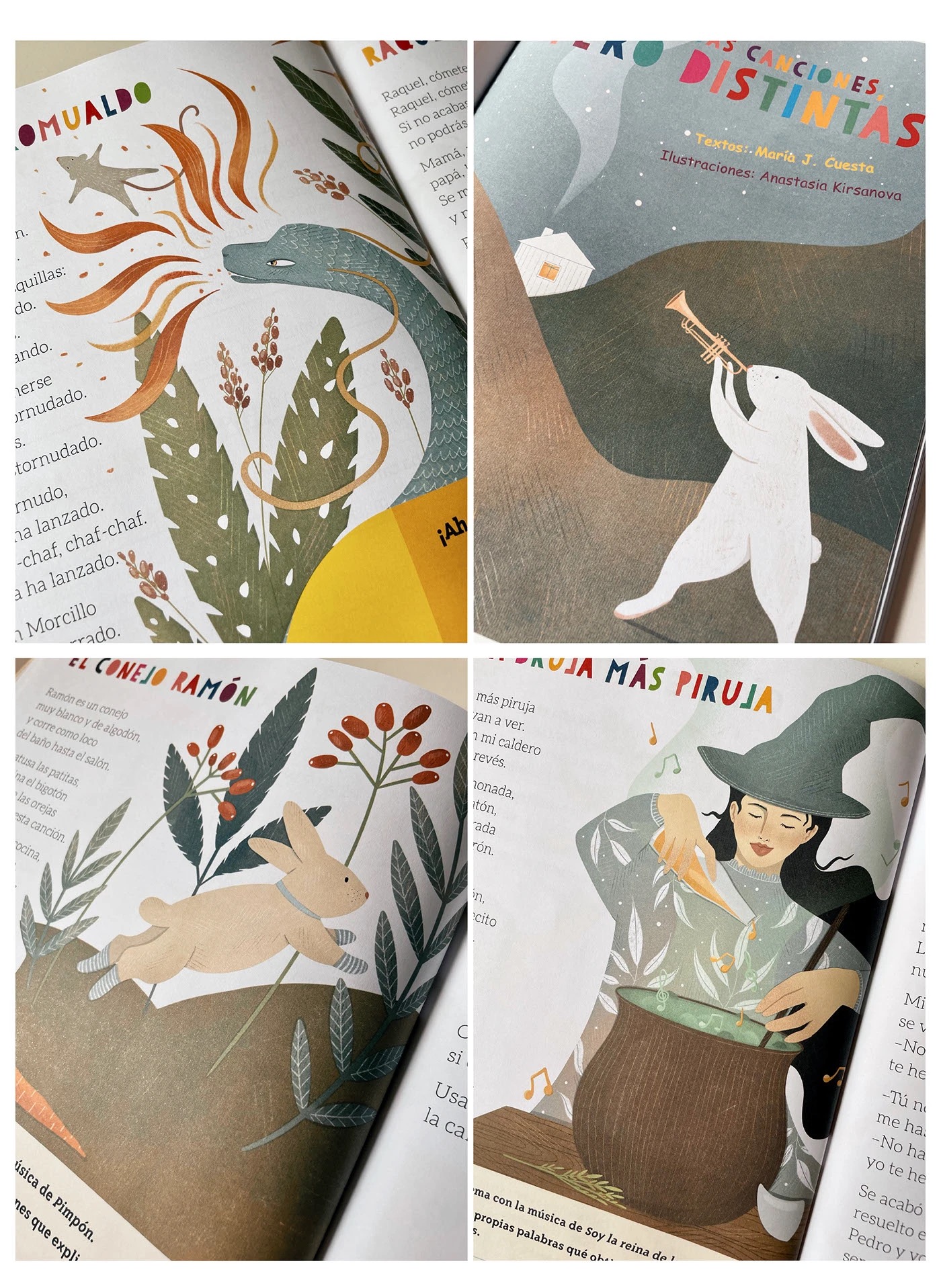 Textbook illustration with children and nature