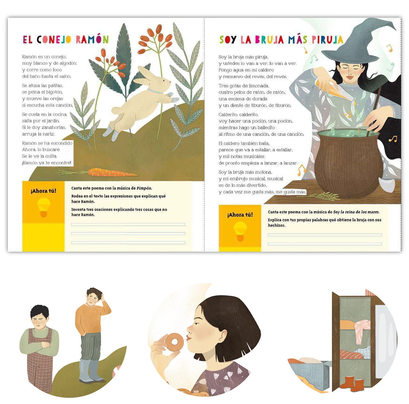 Textbook page with layered textures
